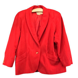 Angiola Bellini Women's Blazer Jacket Red 14 Shawl Lapel One Button Wool Italy